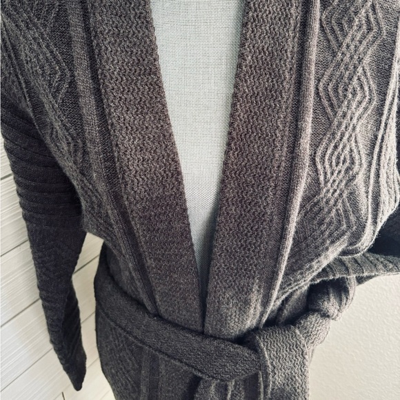 Vici Charcoal Grey Knit Wrap Cardigan Sweater - Picture 7 of 8